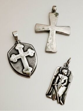 James Avery pendants hammered cross St.
Michael Fear Not for I am with you